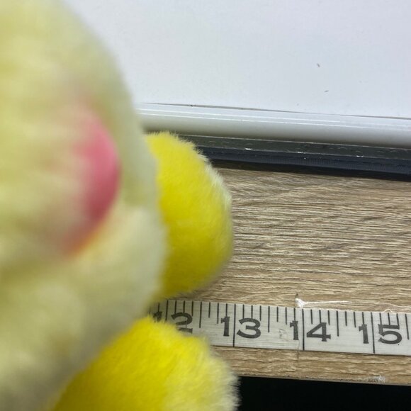 Vtg Yellow Bunny Rabbit Plush Easter Basket Stuffed Animal 8"x13" Floral Lining - Picture 9 of 10